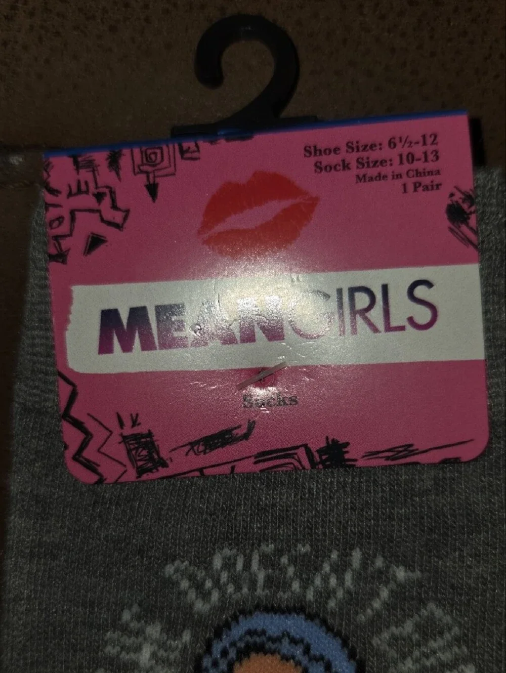 Mean Girls Grey Graphic Crew Socks